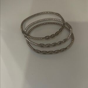 Elegant Silver Bangle Set